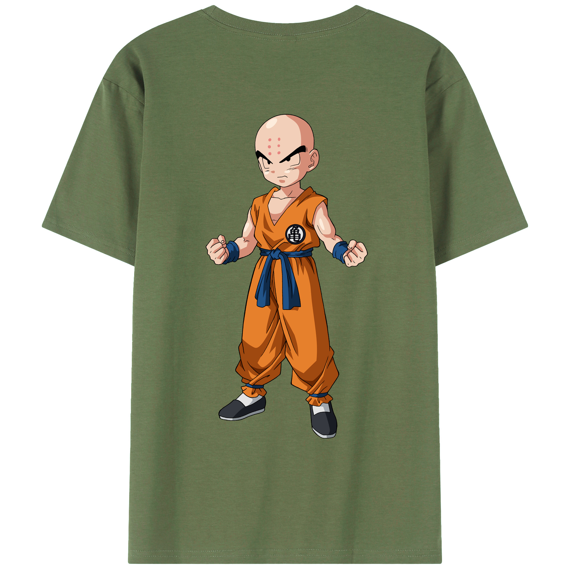 （画像用） ドラゴンボール クリリン DRAGON BALL krillin 綿100％ メンズ半袖Tシャツ（バックプリント） 通気性